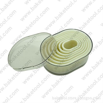 7pcs Nylon Oval-shape shape cutters with fluted edge,Cake Mold